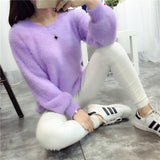 2025 New Sweater Women Wear Imitation Water Stinget Lint Knitted Bottom Shirt To Keep Warm Round Collar Coat Soft On The Head HZ0108
