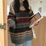 Sweater Women 2025 New Autumn And Winter Easier Vintage Cuffed Lazy Korean Edition Long-Sleeved Knitted Jacket HZ0108