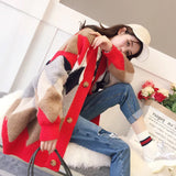 2025 Autumn And Winter Women's Sweater Jacket Cardigan Knitted Lazy Wind V Collar Lingge Blouse Loose Niche HZ0108