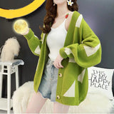 Japanese And Korean College Wind Bump Knitted Jersey Autumn And Winter New Loose Thin Temperament Lazy Sweater Women's Coat HZ0108