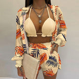 2025 Women's Sexy Three-Piece Spring Beach Fashion Shorts Set HZ0108