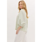 2025TK Summer New Lady Bubble Bubble Sleeve Sweet Doll Shirt HZ0108