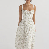 2025 Summer New Women's Collar Bubble Sleeve With Commute Sexy Floral Dress HZ0108