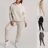 Spring And Autumn 2025 Solid Color Round Collar Collar Trousers Women Fashion Casual Long-Sleeved Jacket Suit Women HZ0108