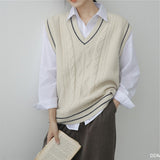 Vintage Jaspers Lazy Korean Edition Sweater Women's New Loose Round Collar Knitted Shirt In Autumn And Winter HZ0108