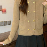 Small Fragrant French Retro Double-Bronched Sweater Coat Women's Spring And Autumn High-End Famous Temperament Knitted Cardigan Women's Clothing HZ0108