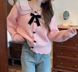 Korean Ocean Gas Age-Reasing Loose Knitted Women's Jacket 2025 Autumn And Winter Sweater Languid Soft Glutinous Doll Collar Top HZ0108