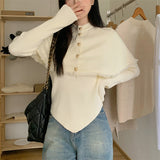 Half-High Collar Knitted Sweater Women's Long-Sleeved Shawl Two Sets Of 2025 Autumn And Winter New Yangmea Flower Bottom Sweater HZ0108