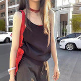 Spice Girls Bare Back Sleeveless Knitted Vest Vest Spring And Summer Design Sense Of Small Loose Lazy Inside Cloth HZ0108