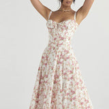 2025 Summer New Women's Collar Bubble Sleeve With Commute Sexy Floral Dress HZ0108