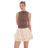 2025 Summer New Lady Tight Belt Anti-Walking Dress Sweet Cake Skirt HZ0108