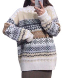 Sweater Women 2025 New Autumn And Winter Easier Vintage Cuffed Lazy Korean Edition Long-Sleeved Knitted Jacket HZ0108