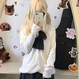 JK Uniforms Fall College Outside The Wind Loose Solid Sweater Knitted Cardigan Thin Coat Women's Top HZ0108