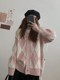 Korean Version Of The Autumn And Winter 2025 New Slacken Loose Sweater Cardigan Female Rhyme Long Outer Knitwear HZ0108