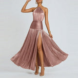 Autumn 2025 New Women's Sexy Round Collar Blouse High-Waist Broad Leg Trousers Fashion Casual Set HZ0108