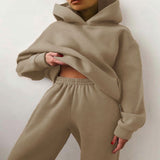 2025 Women's Clothing Pure Color Casual Fashion Sports Pants Two-Piece Set Of Women's Clothing Winter HZ0108