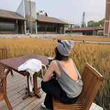 Spice Girls Bare Back Sleeveless Knitted Vest Vest Spring And Summer Design Sense Of Small Loose Lazy Inside Cloth HZ0108