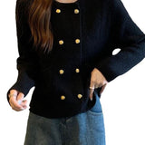 Small Fragrant French Retro Double-Bronched Sweater Coat Women's Spring And Autumn High-End Famous Temperament Knitted Cardigan Women's Clothing HZ0108