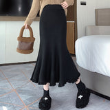 Fishtail Knitted Half-Body Dress Women's Spring And Autumn Winter 2025 New High-Waisted A-Word Bag Hip Pendant Long HZ0108