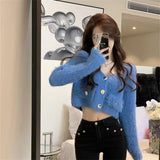 Imitation Of Sting Velvet Knitted Jersey Pure Spring And Autumn 2025 New Sweater Coat Women Winter Short Top HZ0108