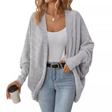 Autumn/Winter 2025 New Lady Fashion Bat Sleeve R-Shirt Loose Knitted Coat HZ0108