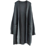 2025 Autumn And Winter Women's Version Of The Korean Version Of The Solid Color Lazy Wind Pit Long Knitted Lantern Sleeve Sweater Women's Coat Tide HZ0108