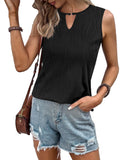 Women's Vest 2025 Lock Hole Collar Sleeveless Summer Business And Leisure Basic Top HZ0108