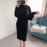 Hot Knitted Dress Two Sets Of 2025 Autumn And Winter 2025 New Solid Dress Women Sweater HZ0108