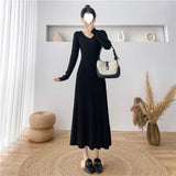 Knitted Dress With Coat Female Autumn And Winter Temperament Famous Woman Senior Sense With A Word Sweater Skirt Skirt HZ0108