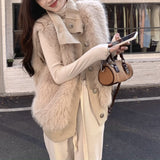 Sweater Vest Women 2025 New Autumn And Winter Dress Wearing Temperament Cardigan Shoulder Coat Soft ãý™“ˮõõÈÞ Horse Clip HZ0108