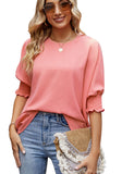 2025 Summer New Lady Loose Large Size Round Neck Solid Color To Take The Top HZ0108