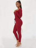 In The Autumn Of 2025, The New Women's Hottie Is Tied To The Long-Sleeved Trousers Solid Color Repair Two Sets. HZ0108