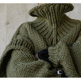 Sweater Coarse Knitted Sweater Knitted Women's Fluffy Long-Sleeved Turtleneck Sweater HZ0108