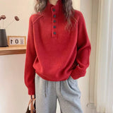 Vintage Mahjong Sweater Women's Autumn And Winter 2025 Women's Loose Lazy Style Long Soft Knitted Shirt HZ0108