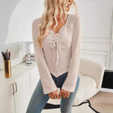 Mid-Winter 2025 New Lady Folding Long-Sleeved Pit Strip Short Top T-Shirt HZ0108