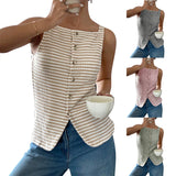 2025 Summer New Lady Casual Button Sleeveless Slings Vests HZ0108