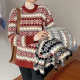 Vintage Jaspers Lazy Korean Edition Sweater Women's New Loose Round Collar Knitted Shirt In Autumn And Winter HZ0108