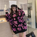 New Autumn And Winter Sweet Fresh Wind Letter Embroidery Velvet Tuxedo Korean Version Of Loose Round-Neck Sweater Knitted Shirt HZ0108