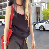 Spice Girls Bare Back Sleeveless Knitted Vest Vest Spring And Summer Design Sense Of Small Loose Lazy Inside Cloth HZ0108