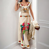 Women's Clothing 2025 Spring New Ins Print Lotus Leaf Side Dress Half Dress Fashion Set HZ0108