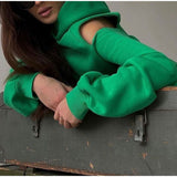 2025 Autumn Fashion Long Sleeve Plus Velvet Tight Belt Simple Style Sports Long Sleeve Trousers Set HZ0108