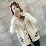 Korean Version Of The New Autumn Women Thick Sweater Knitted Hoodie Loose Outer Coat Women's Top HZ0108