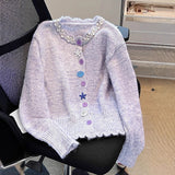 Sweet Soft-Creative Gentle Wind Sweater Woman 2025 Spring And Autumn Women's Round-Neck Loose Thin Knitted Shirt Coat Woman HZ0108