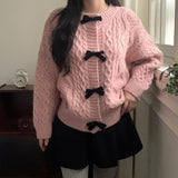 French Spring And Autumn New Sweet Wind Butterfly Soft Sweater Girl Little Fragrance Vintage Knitted Jersey Jacket HZ0108