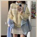 Korean Version Of The Small Fragrant Style Shoulder Sleeve Sweater Women's 2025 Autumn And Winter Women's Striped Single Buckle Knitted Open Shirt Jacket HZ0108