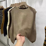 European Round-Neck Knitted Vest Women's Dress 2025 Spring And Autumn Thin Jacket Folded With Sleeveless Vest Tops HZ0108