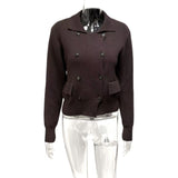 New Women's Fashion British Style In The Autumn And Winter Of 2025, Double Buckle Knitted Cardigan Coat Woman HZ0108