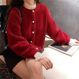 Sweet Little Fresh Marinade Sweater Women's Coat 2025 Autumn And Winter New Loose Knitted Open Shirt HZ0108