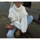 Sweater Coarse Knitted Sweater Knitted Women's Fluffy Long-Sleeved Turtleneck Sweater HZ0108