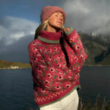 Women's Crumped Flower Sweater Autumn Women's New Loose Leisure Fashion Flower Sweater HZ0108